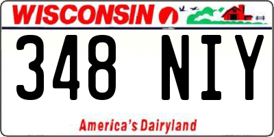 WI license plate 348NIY