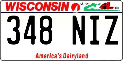 WI license plate 348NIZ