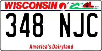 WI license plate 348NJC