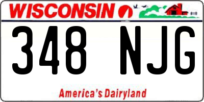 WI license plate 348NJG