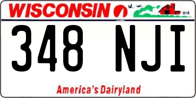 WI license plate 348NJI