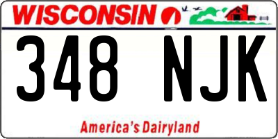 WI license plate 348NJK