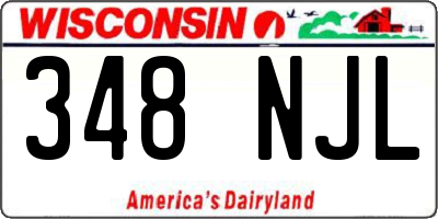 WI license plate 348NJL