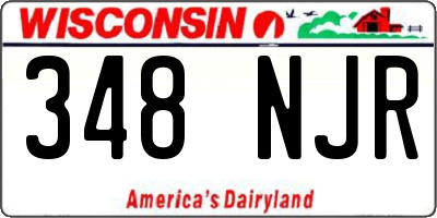 WI license plate 348NJR