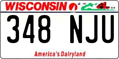 WI license plate 348NJU