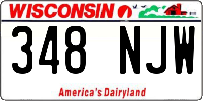 WI license plate 348NJW