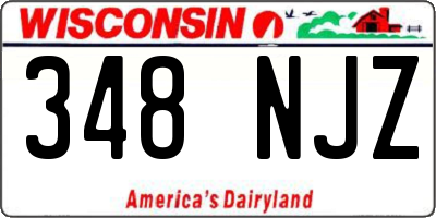 WI license plate 348NJZ