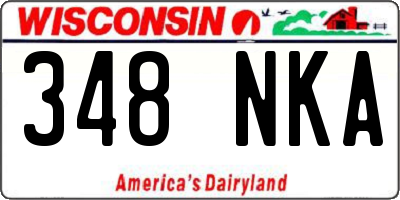 WI license plate 348NKA