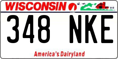WI license plate 348NKE