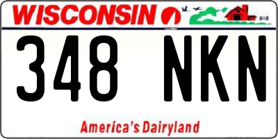 WI license plate 348NKN