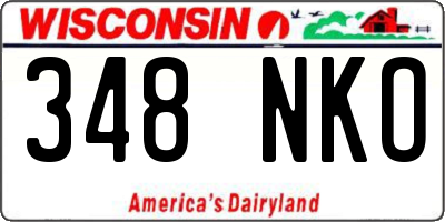 WI license plate 348NKO