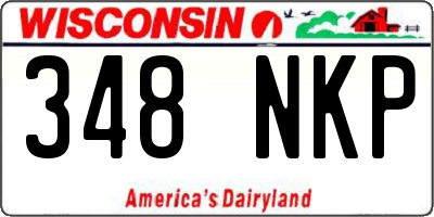 WI license plate 348NKP