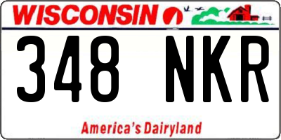 WI license plate 348NKR