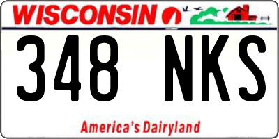 WI license plate 348NKS