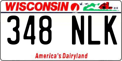 WI license plate 348NLK