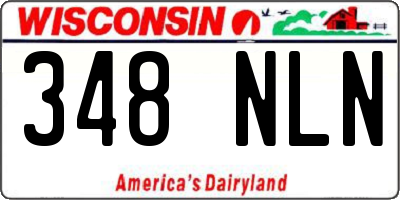 WI license plate 348NLN