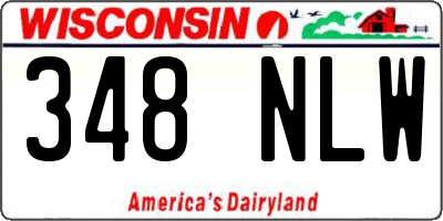 WI license plate 348NLW