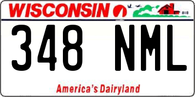 WI license plate 348NML