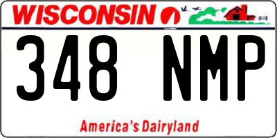 WI license plate 348NMP
