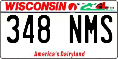 WI license plate 348NMS