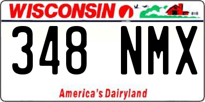 WI license plate 348NMX
