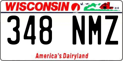WI license plate 348NMZ