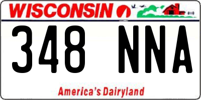 WI license plate 348NNA