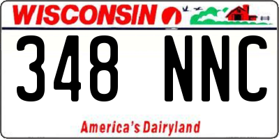 WI license plate 348NNC