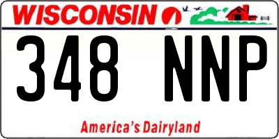 WI license plate 348NNP