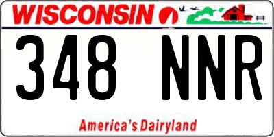 WI license plate 348NNR