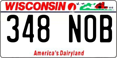 WI license plate 348NOB