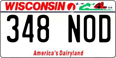 WI license plate 348NOD