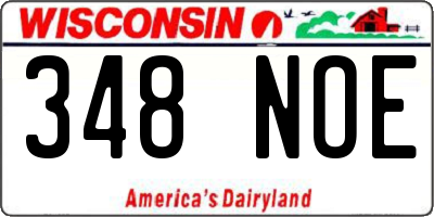 WI license plate 348NOE