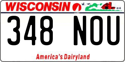 WI license plate 348NOU
