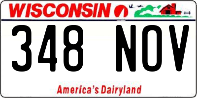 WI license plate 348NOV