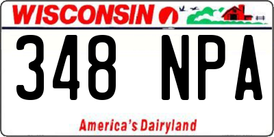 WI license plate 348NPA