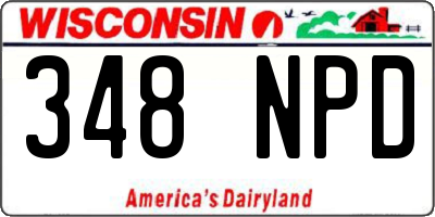 WI license plate 348NPD