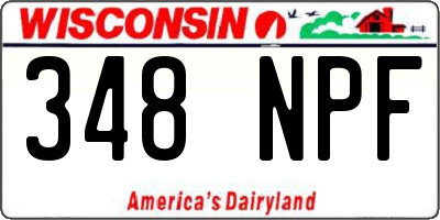WI license plate 348NPF