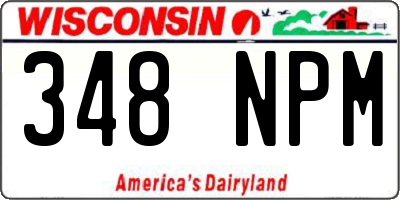 WI license plate 348NPM