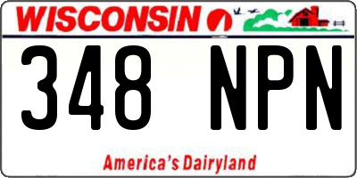 WI license plate 348NPN