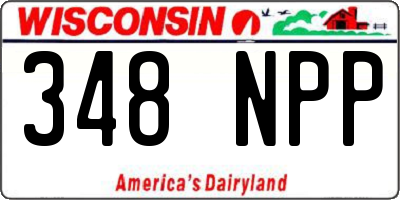 WI license plate 348NPP