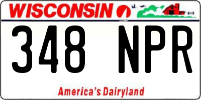 WI license plate 348NPR