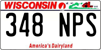 WI license plate 348NPS
