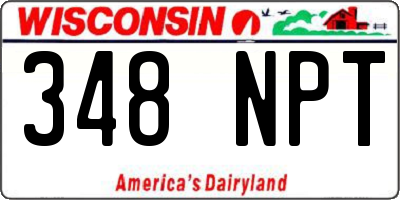 WI license plate 348NPT