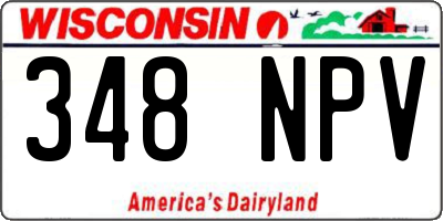 WI license plate 348NPV