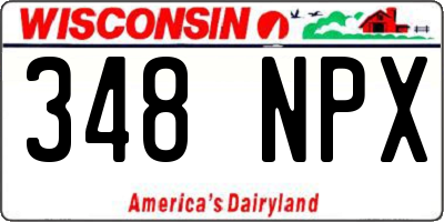 WI license plate 348NPX