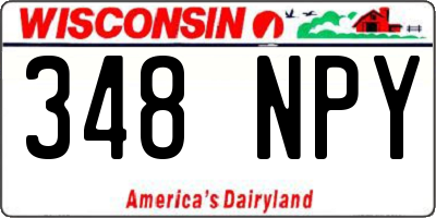 WI license plate 348NPY