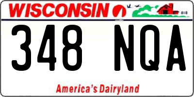 WI license plate 348NQA