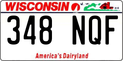 WI license plate 348NQF
