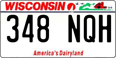 WI license plate 348NQH